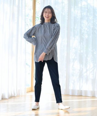 ANY 【美脚見え/お腹周りスッキリ】スタイルアップスキニー ネイビー系