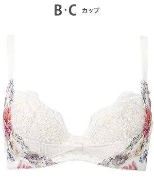 WACOAL ブラジャー 【リボンブラ 脇すっきり】 脇高設計 着やせシルエット 動いても谷間キープ Gカップまで対応 大きいサイズ レディース BXB443 /ワコール