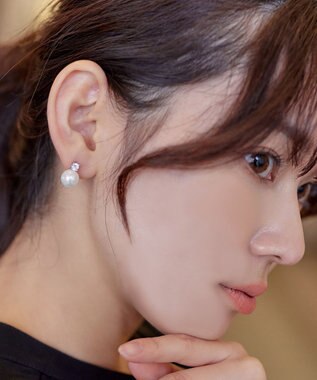 Tiaclasse 【選べる2TYPEデザイン】【金属アレルギー対応】 【養殖パール】  ワンポイントパールピアス＆イヤリング ピアス：シルバー