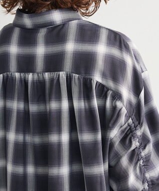 Green Parks ・ＥＬＥＮＣＡＲＥ　ＤＵＥ　チェックギャザーシャツ Black