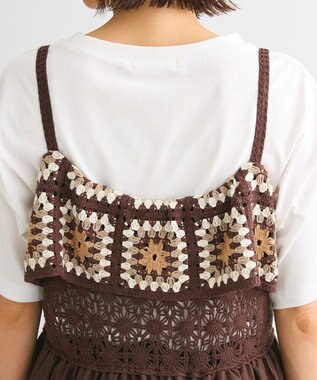 Green Parks ・ＳＵＧＡＲ　ＳＰＯＯＮ　クロシェキリカエワンピース Brown