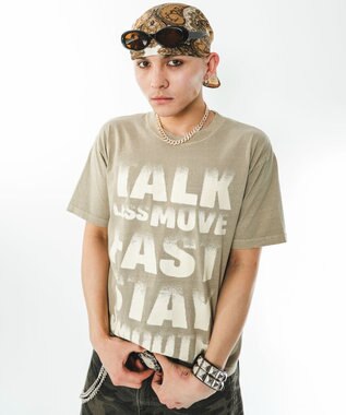 WEGO 【ユニセックス着用ITEM/MLサイズ展開】クロップドグラフィックT（SS） ベージュ
