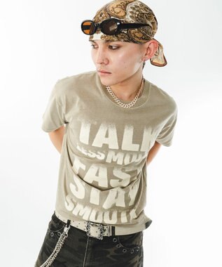 WEGO 【ユニセックス着用ITEM/MLサイズ展開】クロップドグラフィックT（SS） ベージュ