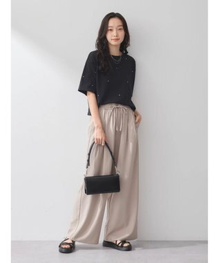 earth music&ecology ゆるてろワイドパンツ Beige