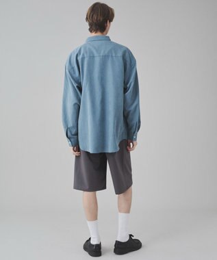 WEGO 【ユニセックス着用ITEM】フィブリルワンポイントBIGシャツ（長袖） サックス