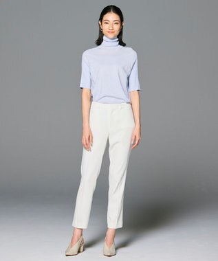 BEIGE， 【洗える】JULIE / シルク混カラーブロックタートルニット Sage×Brown