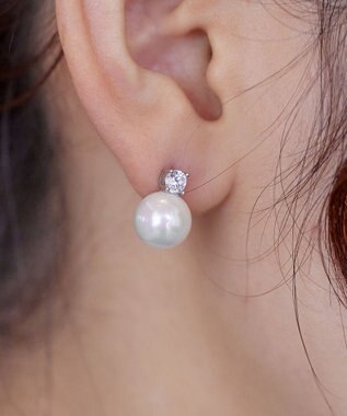 Tiaclasse 【選べる2TYPEデザイン】【金属アレルギー対応】 【養殖パール】  ワンポイントパールピアス＆イヤリング ピアス：シルバー