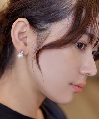 Tiaclasse 【選べる2TYPEデザイン】【金属アレルギー対応】 【養殖パール】  ワンポイントパールピアス＆イヤリング ピアス：シルバー