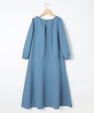 組曲 ラメジャカード ボートネックワンピース ブルー系