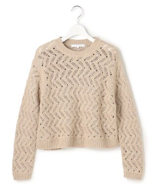 23区 【GOLD LABEL】シェニールレーススパングル クルーネック ニット モカ系