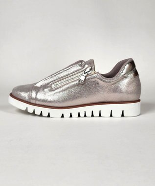 Dominic3 センターゴムサイドジップ レザースニーカー ブラック