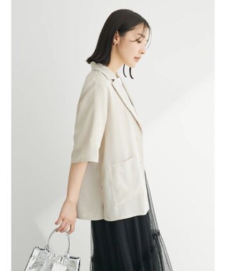 Green Parks 接触冷感　５分袖ジャケット Light Beige