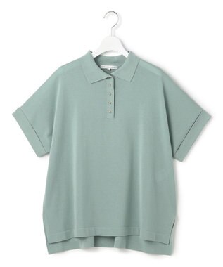 23区 【見上愛さんコラボカラー】リラクシー ポロニット [見上愛さんコラボカラー]セージグリーン系