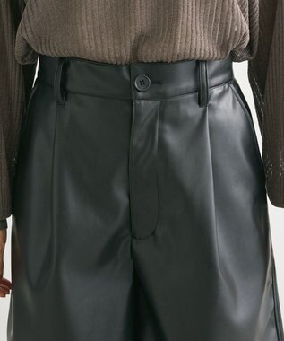 Green Parks レザーショートパンツ Black