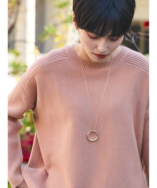 AMERICAN HOLIC バイパチ袖リブラグランニットプルオーバー Pink Beige