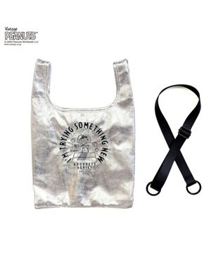 ROOTOTE 8447【スヌーピー】IP.ルーショッパー.メタリック.ピーナッツ-0Q 02：シルバー