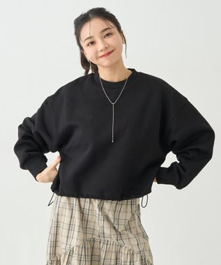 earth music&ecology ドロストヘムスウェット Black