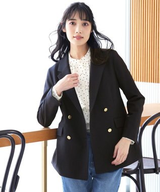 ANY SIS 褒めらレディストレッチ テーラード ジャケット ネイビー