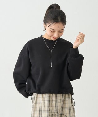 earth music&ecology ドロストヘムスウェット Black