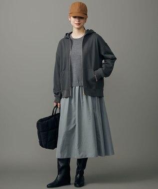 自由区 【カタログ掲載】ウールミラノ異素材 ワンピース グレー