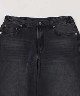 WEGO 【ウエスト調整可/SMLサイズ展開】ローライズカバーフィットフレアデニムパンツ デニムブラックソノタ