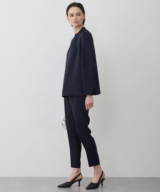 ICB アセテートダブルサテン スティックパンツ ネイビー