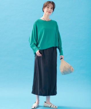 ANY 【洗濯機可/UVカット/接触冷感】クールタッチボクシーニット グリーン