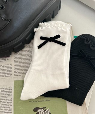 WEGO メローリボンクルーソックス