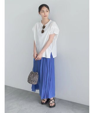 Te chichi 【接触冷感】ショルダータックTシャツ オフホワイト