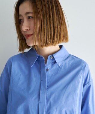 YECCA VECCA ペプラムギャザーシャツ Blue