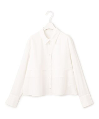 ICB 【洗える】 クリーンブロード クロップドブラウス オフホワイト系