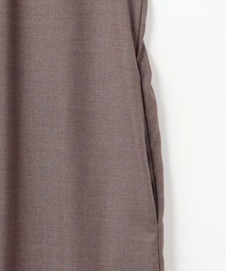 J.PRESS LADIES L 【洗える】T/Rウォッシャブルギャバ バンドカラー ワンピース モカ系