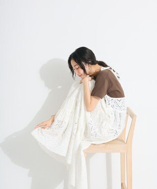 CRAFT STANDARD BOUTIQUE インド綿シフリー切り替えティアードキャミワンピース White