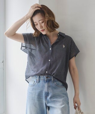 WEGO U.S. POLO ASSN.別注 フレンチスリーブシャツ ネイビー