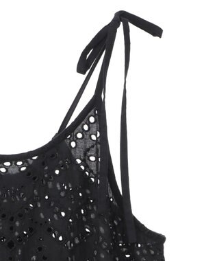 CRAFT STANDARD BOUTIQUE インド綿シフリー切り替えティアードキャミワンピース Black