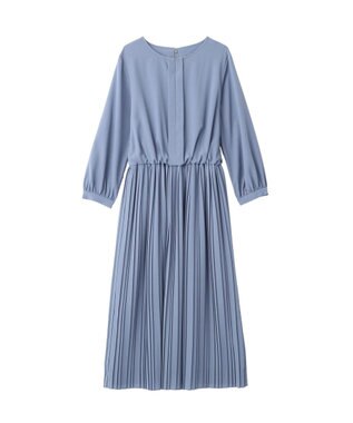 YECCA VECCA ジョーゼットプリーツワンピース Blue