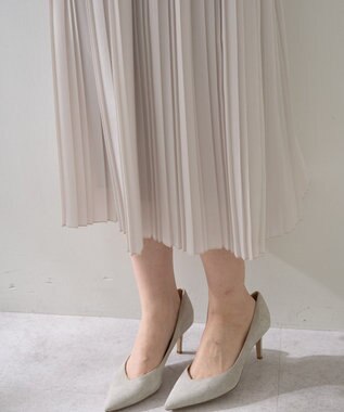 YECCA VECCA ジョーゼットプリーツワンピース Light Gray