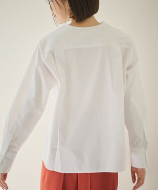 #Newans 【ANSWER for 骨格ストレート】タックデザインスキッパーネックシャツ ホワイト系