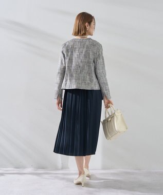 YECCA VECCA ジョーゼットプリーツワンピース Navy