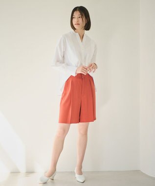 #Newans 【ANSWER for 骨格ストレート】タックデザインスキッパーネックシャツ ホワイト系