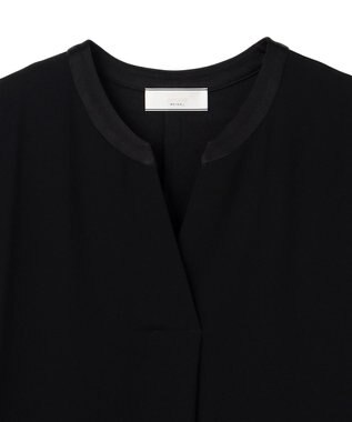 BEIGE， 【Lsize・セットアップ対応】CINDY / 配色ネック フレンチドレス Black x Black