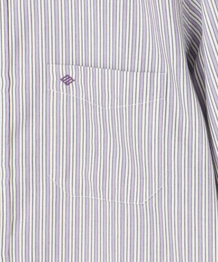 JOSEPH ABBOUD 【柔らか・光沢感】コットンビエラストライプ シャツ パープル系1