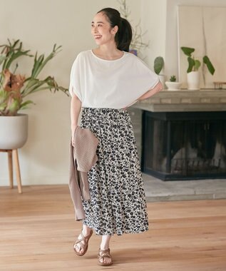 ANY 【接触冷感/UVケア/シワになりにくい】ドルマンスリーブ Tブラウス オフ