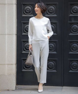 J.PRESS LADIES L ハンマーサテン カットソー ホワイト系