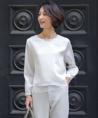 J.PRESS LADIES L ハンマーサテン カットソー