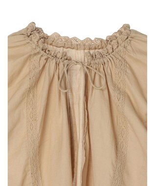 earth music&ecology ギャザーショートブラウス Beige