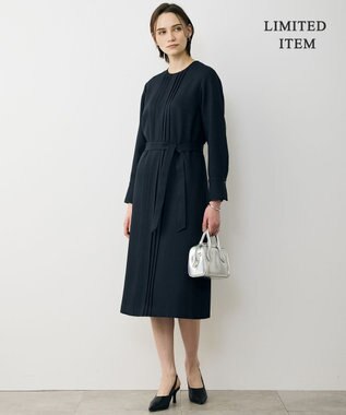 ICB L 【WEB限定】ツイードタックワンピース ネイビー系