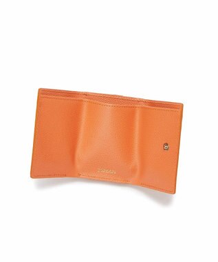 TOPKAPI 【TOPKAPI】角シボ型押し・ラウンドフラップ  三つ折り 財布 COLORATO コロラート オレンジ