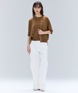 BEIGE， 【洗える】NAVIGLIO / フルレングスデニムバギーパンツ White