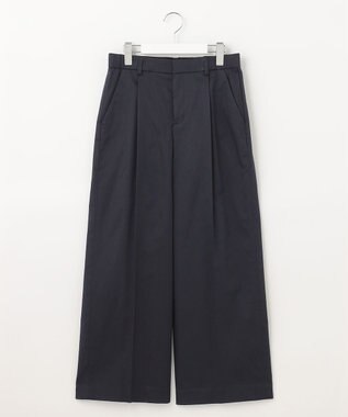 自由区 【XSサイズ~/接触冷感・吸湿・速乾】COOLMAX ワイドパンツ ネイビー系